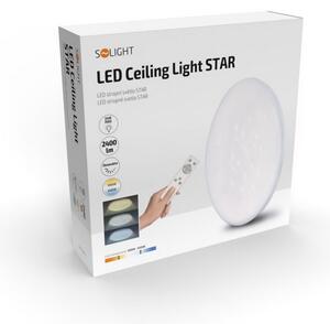 SOLIGHT LED stropné svetlo Star, okrúhle, 24W, 2400lm, diaľkové ovládanie, 37cm