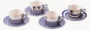 Porcelánové šálky na espresso's podšálkami Aunty, 8 ks