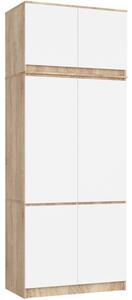 Skriňa s nadstavcom S 90 cm dub sonoma / biela