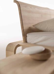 Dizajnová posteľ 180 Konstanz z masívneho dreva, zelený dekor