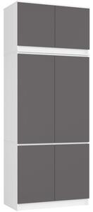 Skriňa s nadstavcom S 90 cm biela / sivá