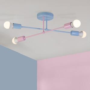 Prisadený luster CAMBRIDGE 4xE27/15W/230V modrá/ružová
