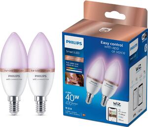 Sada 2x stmievateľných LED RGB žiaroviek Philips SMART C37 E14/4,9W/230V 2200-6500K