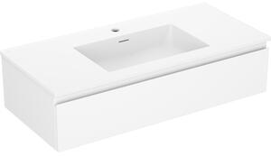 Mexen Orio, kúpeľňová skrinka 100 cm s umývadlom Otis, 1 zásuvka, biela matná, 91A10-10023-1-BF01-W18M01