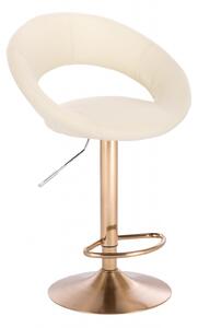 LuxuryForm Barová stolička NAPOLI na zlatom tanieri - krémová