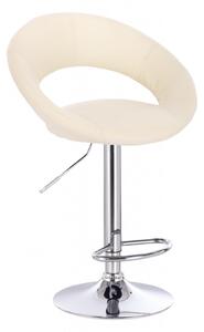 LuxuryForm Barová stolička NAPOLI na striebornom tanieri - krémová