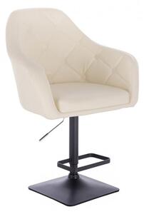 LuxuryForm Barová stolička ANDORA na čierne základni - krémová