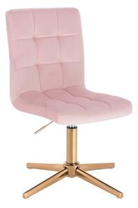 LuxuryForm DESIGN Stolička TOLEDO VELUR na zlatom kríži - ružová