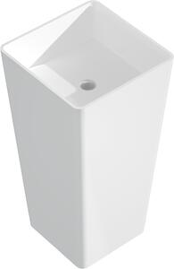 Mexen Adora, voľnestojace umývadlo z konglomerátu 45x45x82 cm, biela matná, 26564500
