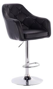 LuxuryForm Barová stolička ANDORA na striebornom tanieri - čierna