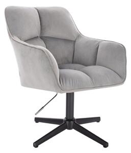 LuxuryForm DESIGN Kreslo AMALFI VELUR na čiernom kríži - svetlo šedé