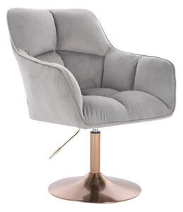 LuxuryForm DESIGN Kreslo AMALFI VELUR na zlatom tanieri - svetlo šedé