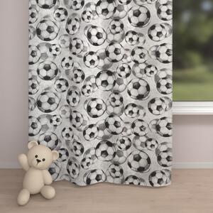 Biante Detský bavlnený záves Sandra SA-776 Čierno-sivé futbalové lopty 150x140 cm