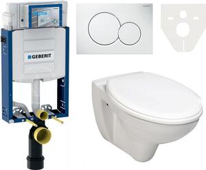 AKCE/SET/LIVERO Geberit - Modul pre závesné WC s tlačidlom Sigma01, alpská biela + TAURUS závesná WC misa, 36x54,5 cm, + ALICANTE WC sedátko, biela
