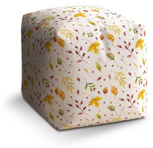 Sablio Taburet Cube Jesenné lístie - 40x40x40 cm