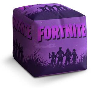 Sablio Taburet Cube FORTNITE Fialová silueta - 40x40x40 cm
