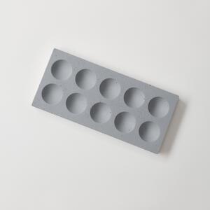 ODLITO Betónový podnos na vajíčka Domino – sivá – 25,5 cm
