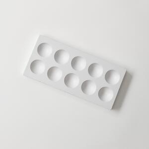 ODLITO Betónový podnos na vajíčka Domino – biela – 25,5 cm