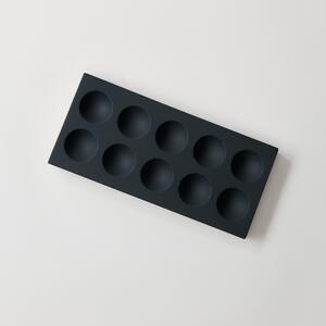 ODLITO Betónový podnos na vajíčka Domino – grafit (čierna) – 25,5 cm