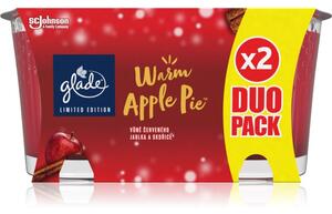 GLADE Warm Apple Pie vonná sviečka duo vône Apple, Cinnamon, Baked Crisp 2x129 g