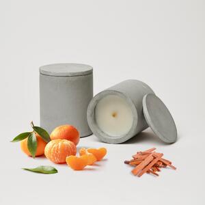 ODLITO Betónová vonná sviečka – prírodná – 200 ml Vůně: Mandarinka & Santalové dřevo