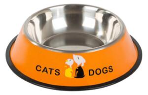 Oranžová kovová miska pre psa/mačku FIDO