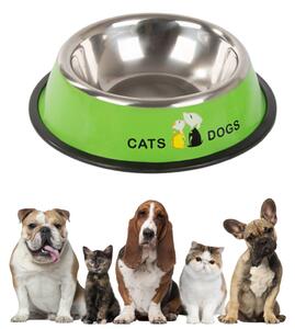 Zelená kovová miska pre psa/mačku FIDO