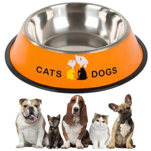 Oranžová kovová miska pre psa/mačku FIDO