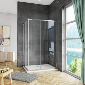 Sprchový kout obdélníkový, SIMPLE BASIC 100x76x185 cm L/P varianta, rohový vstup vrátane sprchovej vaničky z liateho mramoru