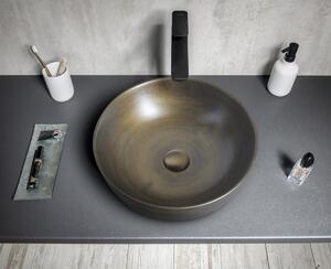 Sapho PRIORI keramické umývadlo na dosku, Ø 41,5 cm, bronz