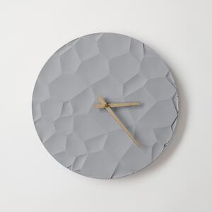 ODLITO Betónové nástenné hodiny Mesačný kráter – sivá – 30 cm – svetlé ručičky