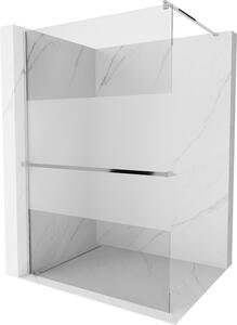 Mexen Kioto+, sprchová zástena s poličkou a držiakom na uteráky 90 x 200 cm, transparent/8mm námraza sklo, chrómový profil, 800-090-121-01-35
