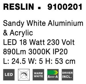 LED nástenné svietidlo Reslin 24.5 biele