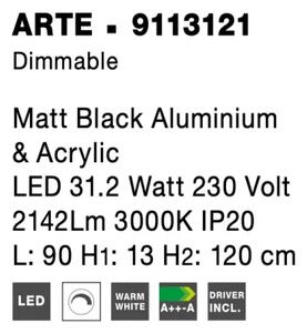 LED luster Arte 90 čierne