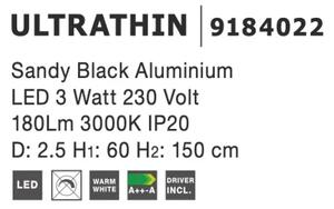 Moderný luster Ultrathin 25 čierne