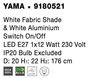 Retro stojaca lampa Yama 20 biele