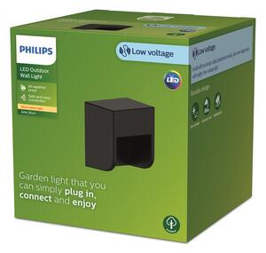Philips 8720169269255 GardenLink Low Volt Grits nízkonapäťové vonkajšie nástenné svietidlo LED 1,5W/180lm 2700K IP44 čierna, bez napájania