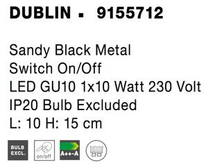 Dizajnové bodové svietidlo Dublin B 10 čierne