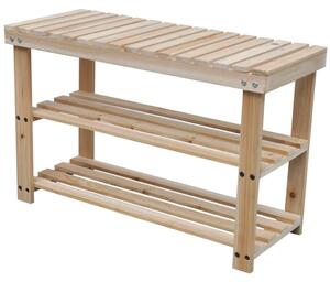 Botník s lavičkou 2-v-1 masívne drevo 2 ks
