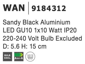 Moderné nástenné svietidlo Wan 56 čierne