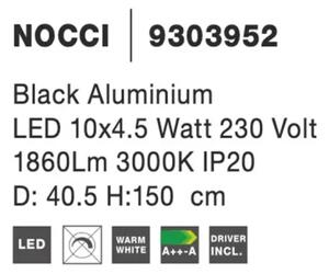 Moderný luster Nocci 40 čierne