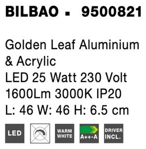 LED stropné svietidlo Bilbao 46 zlaté