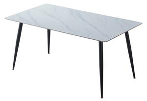 Jedálenský stôl RAUN biely mramor/čierna