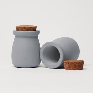 ODLITO Betónová dóza – Nefertiti – sivá – 8 cm – 2 ks