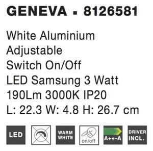 Moderné nástenné svietidlo Geneva biele