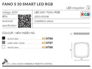 Stropné LED svetlo Fano S 30 Smart čierne