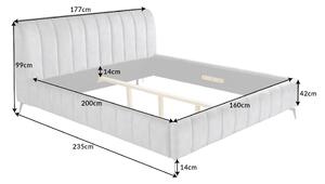 Dizajnová posteľ Rotterdam 160 x 200 cm sivý zamat