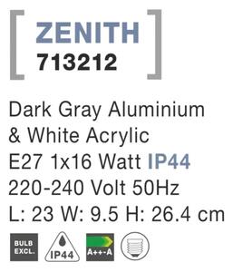 Vonkajšie záhradné svietidlo Zenith A 23 tmavo sivé