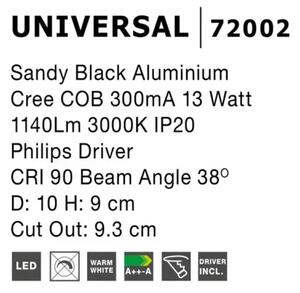 Bodové svietidlo Universal 2 čierne