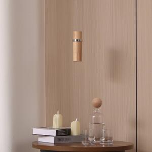 Lucande Nojus LED závesné svietidlo, drevo hore/dole 1 svetlo